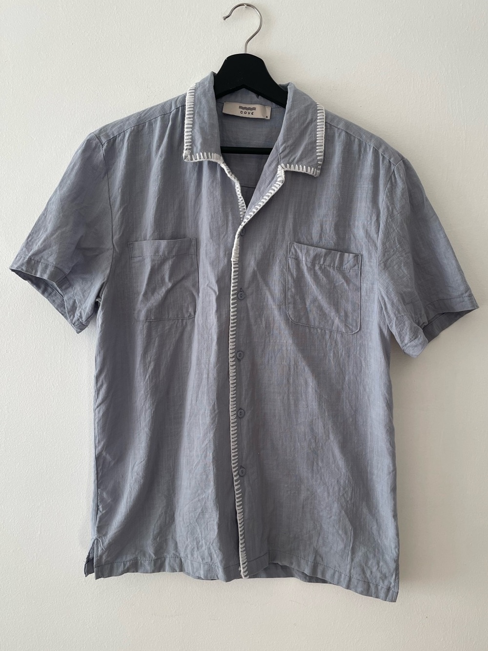 Cove 100% Cotton Button Down Short Sleeve Shirt Size S
